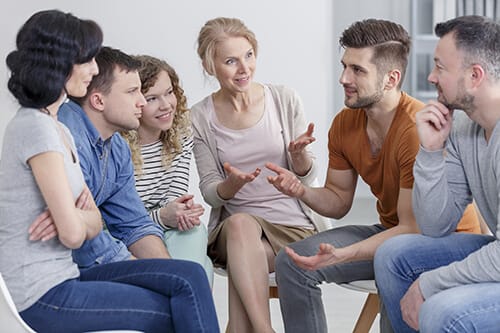 A group therapy session in Lancaster addiction rehab centers