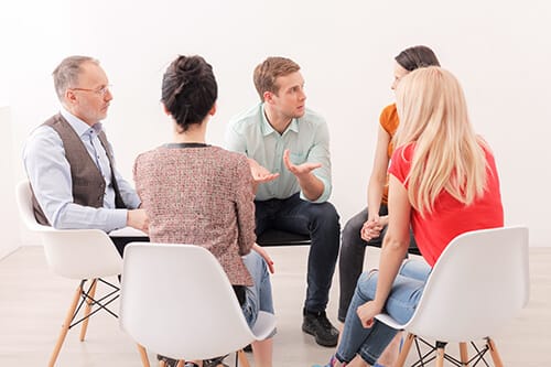 group session as one of the addiction therapy services