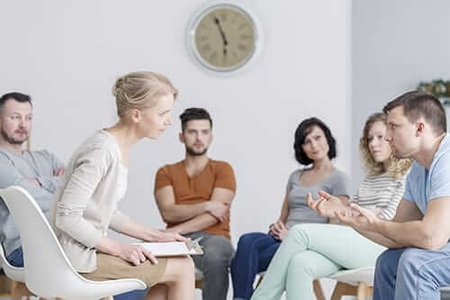 individuals participating in one of the many types of group therapy