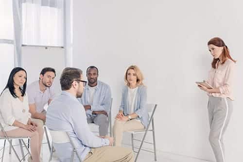 group discussing depression and anxiety